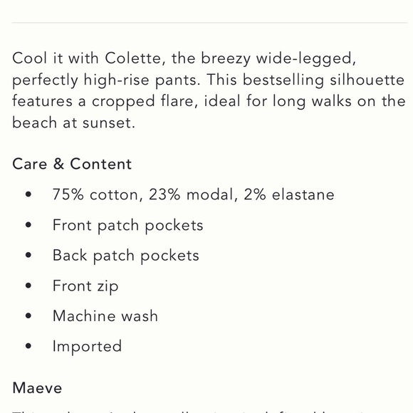 NWT Anthropologie Maeve The Colette Cropped Wide-Leg Corduroy Pants - Picture 12 of 16